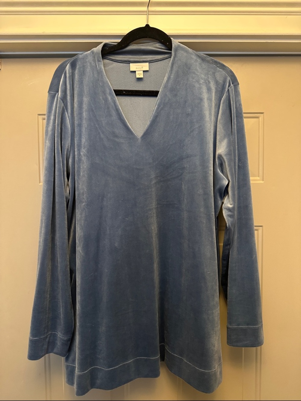 Pure Jill by JJill velour long sleeve  tunic-steel blue XL
